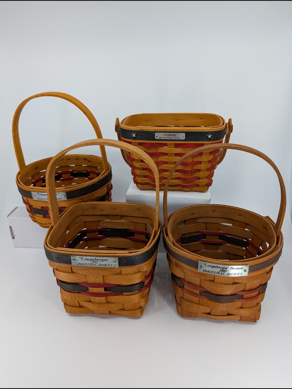 Longaberger Inaugural Baskets Set Of 4: 1989, 1993, 1997, 2001